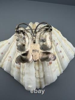 Native American Sterling Silver Turquoise Navajo Butterfly Brooch Pin RANDY BOYD