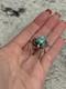 Native American Sterling Silver Turquoise Nugget Beetle Spider Bug Pin Brooch
