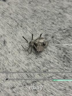 Native American Sterling Silver Turquoise Nugget Beetle Spider Bug Pin Brooch