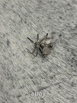 Native American Sterling Silver Turquoise Nugget Beetle Spider Bug Pin Brooch