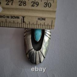 Native American Sterling Silver Turquoise Pin Brooch