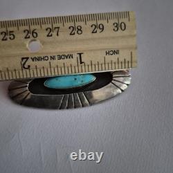 Native American Sterling Silver Turquoise Pin Brooch