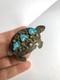 Native American Sterling Silver Turquoise Turtle Brooch Pin Ac Stamped 15 Gram