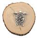 Native American Sterling Silver Turtle 3d Pin Handcrafted Navajo Jewelry