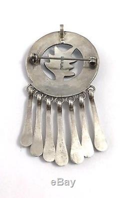 Native American Sterling Silver Zuni Handmade Sleeping Beauty Pin Pendant