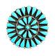 Native American Sterling Silver Zuni Handmade Turquoise Pin / Pendant