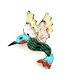 Native American Sterling Silver Zuni Multicolored Hummingbirds Pin Pendant