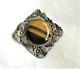 Native American Sterling And Tiger's Eye Pendant Brooch Pin Tsosie Signed