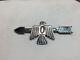 Native American Thunderbird And Arrow Coin Silver Brooch/ Pin Marked Ih Large