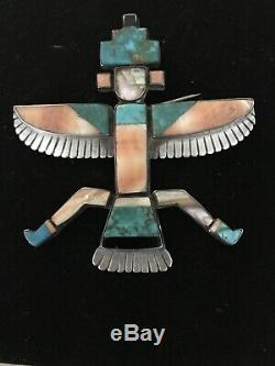Native American Treasure- Rare Zuni Knifewing pin