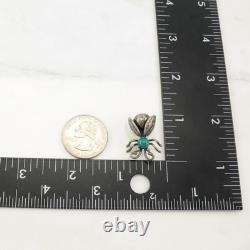 Native American Turquoise Bug Bee Sterling Silver Brooch
