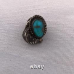 Native American Turquoise Feather Tie Tag Pin Old Pawn Ithaca 8013