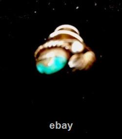 Native American Turquoise Feather Tie Tag Pin Old Pawn Ithaca 8013