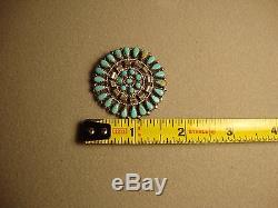 Native American Turquoise Pendant/Brooch Signed NEZ Sterling