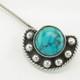 Native American Turquoise Sterling Silver Brooch Pin