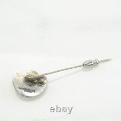 Native American Turquoise Sterling Silver Brooch Pin