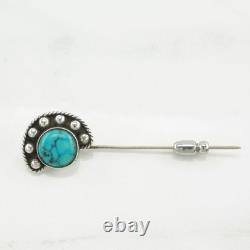 Native American Turquoise Sterling Silver Brooch Pin