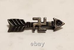 Native American Vintage Pin Whirling Log & Arrow, Sterling Silver