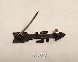 Native American Vintage Pin Whirling Log & Arrow, Sterling Silver