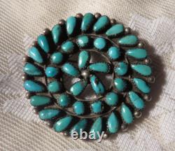 Native American Vintage Turquoise Very Old Pin Silver