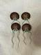 Native American Zuni April Unkestine Sterling Silver Coral Sunface Hair Pin