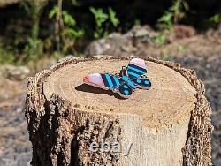 Native American Zuni Brooch Pin Pendant Butterfly Handmade Sterling Signed