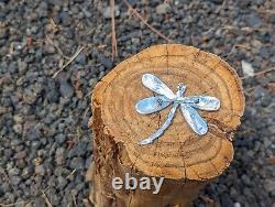 Native American Zuni Brooch Pin Pendant Dragonfly Handmade Sterling Signed