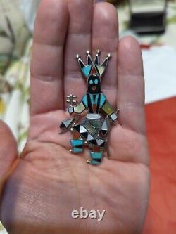 Native American Zuni Crown Dancer Pin