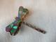 Native American Zuni Handmade Silver Dragonfly Multi-stone Inlay Pendant / Pin
