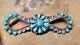 Native American Zuni Handmade Silver & Snake Eye Turquoise Pin Brooch 2.75