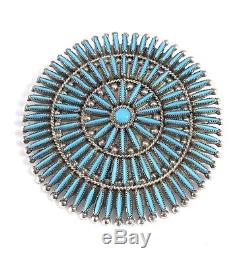 Native American Zuni Handmade Sleeping Beauty Turquoise Pin Pendant