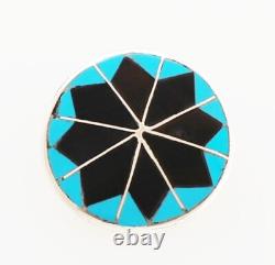 Native American Zuni Handmade Sterling Silver with Inlay Pin/Pendant