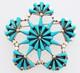 Native American Zuni Handmade Sterling Silver With Turquoise Pin/pendant