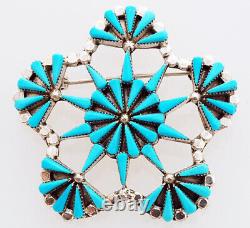 Native American Zuni Handmade Sterling Silver with Turquoise Pin/Pendant