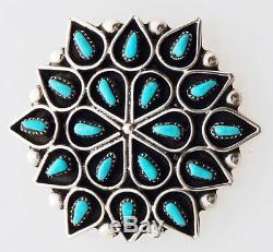 Native American Zuni Handmade Sterling Silver with Turquoise Pin/Pendant