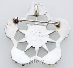 Native American Zuni Handmade Sterling Silver with Turquoise Pin/Pendant