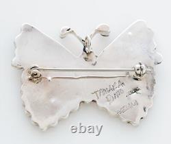 Native American Zuni Handmade Sterling with Inlay Butterfly Pin/Pendant