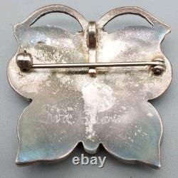 Native American Zuni Handmade Sterling with Inlay Butterfly Pin/Pendant Signed