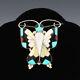 Native American Zuni Inlay Butterfly Pendant/pin By Allison Dishta
