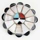 Native American Zuni Inlay Sterling Silver Turquoise Coral Sunface Brooch Pin