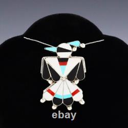 Native American Zuni Inlay Thunderbird Pin/pendant By Fabian Cellicion