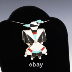 Native American Zuni Inlay Thunderbird Pin/pendant By Fabian Cellicion