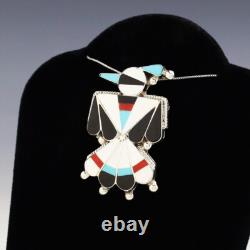 Native American Zuni Inlay Thunderbird Pin/pendant By Fabian Cellicion