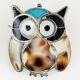 Native American Zuni Jewelry Sterling Silver Inlay Hoot Owl Pendant Brooch Pin