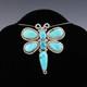 Native American Zuni Kingman & Castle Dome Turquoise Dragonfly Pendant/pin