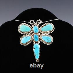 Native American Zuni Kingman & Castle Dome Turquoise Dragonfly Pendant/pin