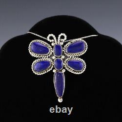 Native American Zuni Lapis Dragonfly Pendant/pin By Diane Lonjose