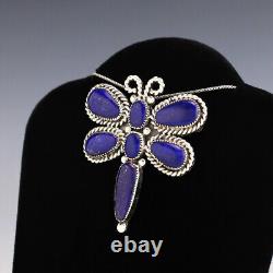 Native American Zuni Lapis Dragonfly Pendant/pin By Diane Lonjose