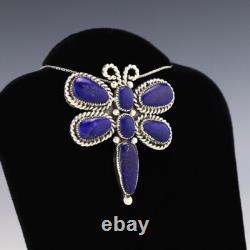 Native American Zuni Lapis Dragonfly Pendant/pin By Diane Lonjose