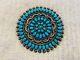 Native American Zuni Lee Mary Weebothee 3 Turquoise Sterling Silver Pin Brooch